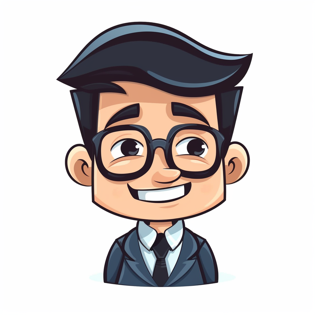 Happy Cute Administration Manager Face, Cartoon, Clipart, Mascot 