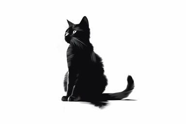 cat outline clipart, white background