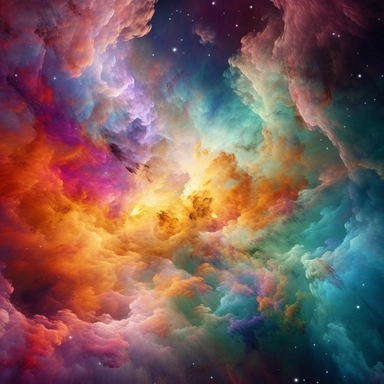 Clipart, A stunning nebula with vibrant colors and swirling gas clouds, hyperrealistic, hyper high definition