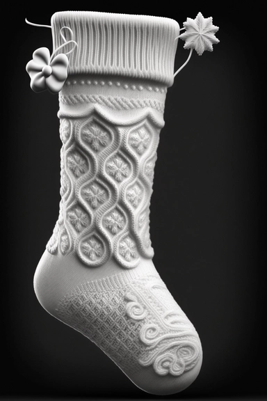 clip-art style, Christmas white knitted stockings