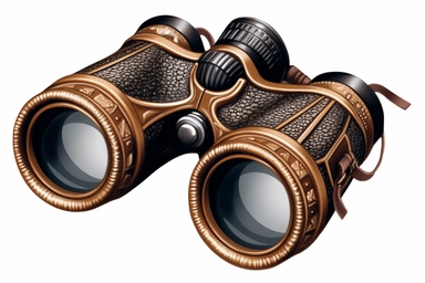 binoculars , highly detailed, isolated on white, clipart,