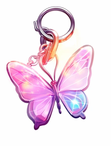 aesthetic, glowy, keychain , clipart, white background, pink