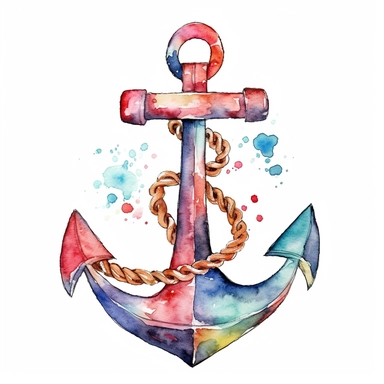 watercolor anchor clip art