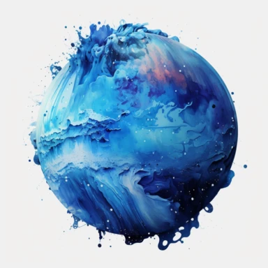 watercolour Neptune planet beautiful mesmerising realistic Neptune planet in the Milky Way beautifully perfectly detailed ,png image,high resolution,300 dpi,graphic clipart,computer graphics