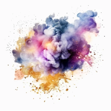 smoke, dust, glitter watercolor clipart, white background