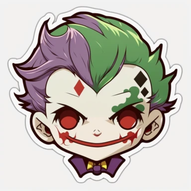 the joker kawaii sticker, cute clipart