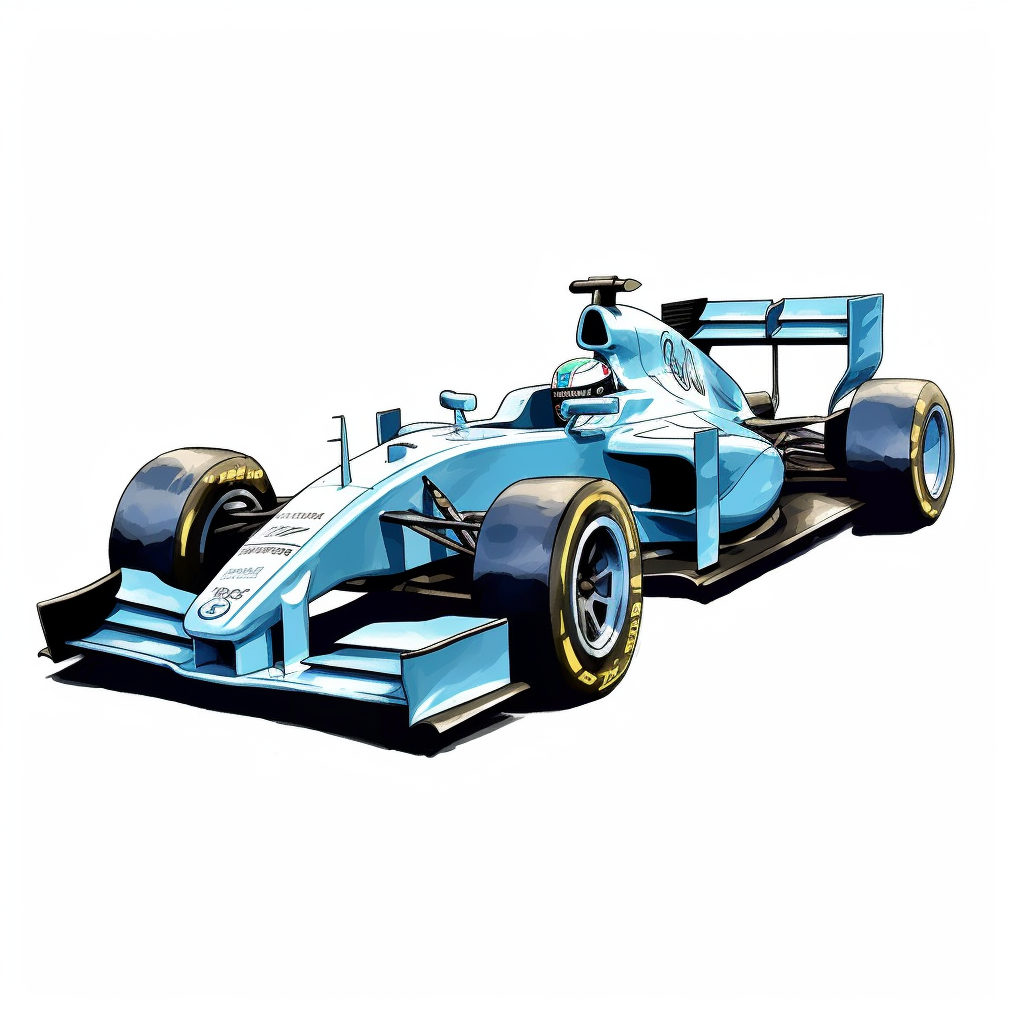 Clipart of the formula one car from George Russell with minimal details ...