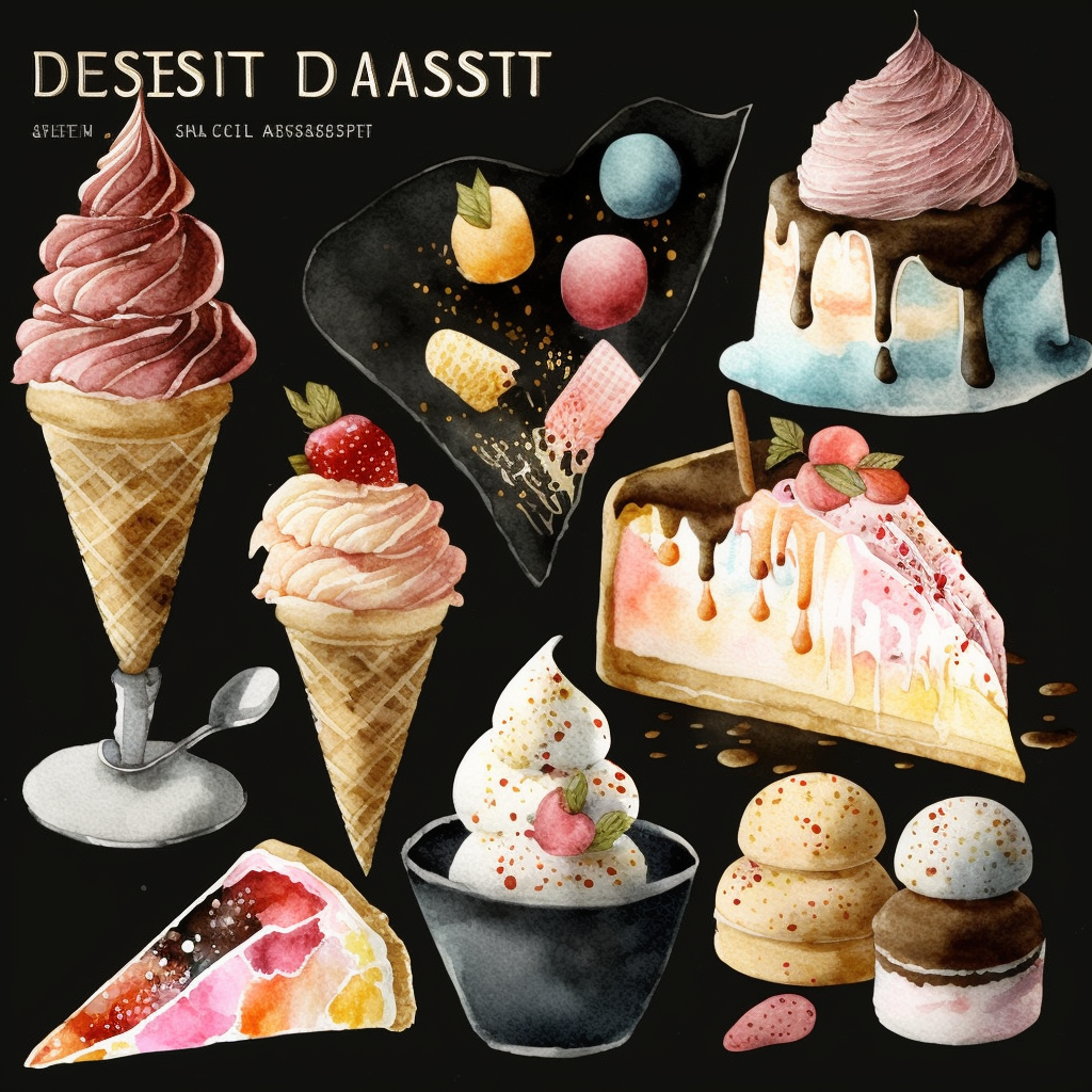 dessert cliparts black