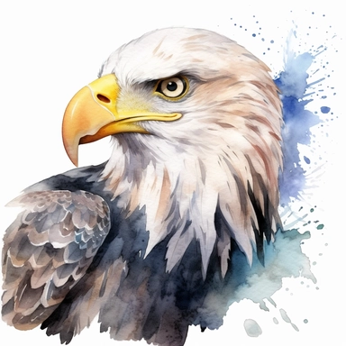 watercolor bald eagle clipart - watercolor clipart - watercolor bird, single design, detailed