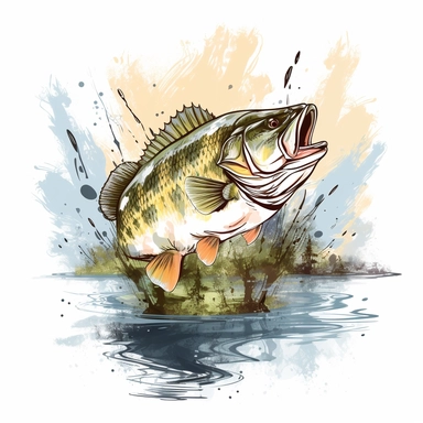 Gone Bass Fishing clipart,White backgroun