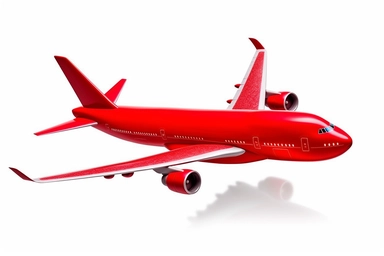 High-resolution, photorealistic clip art of a [airplane], isolated on a clean [white] background, this image features no border, frame, text, or typography, ensuring a clean and clear visual, the expert lighting and texture details showcase object simplicity