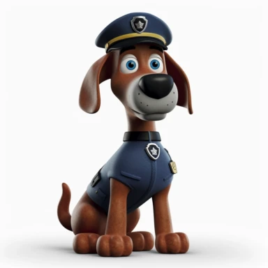 claymation dog police officer clipart, hd, on a white background, spaced out,