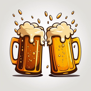the same 2 mugs beer cheer, clip art vector