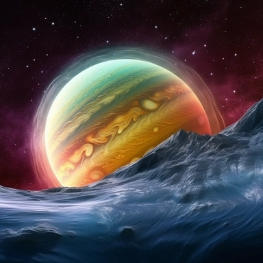 Clipart, A beautiful aurora on a distant gas giant, hyperrealistic, hyper high definition