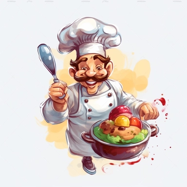 clipart, round, cook verb, transparent background