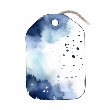 Watercolor dog tag clipart, white isolated background, space out, hd