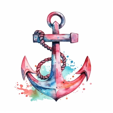watercolor anchor clip art