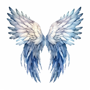 A breathtaking watercolor angel wings clipart, meticulously crafted with an abundance of detail, every feather depicted with delicate brushwork and subtle color variations, capturing the intricate texture and grace of celestial wings, the artwork designed with meticulous attention to detail and optimized for high-resolution 4K display, allowing the viewer to immerse themselves in the beauty and magic of the artwork, Artwork, watercolor painting on canvas