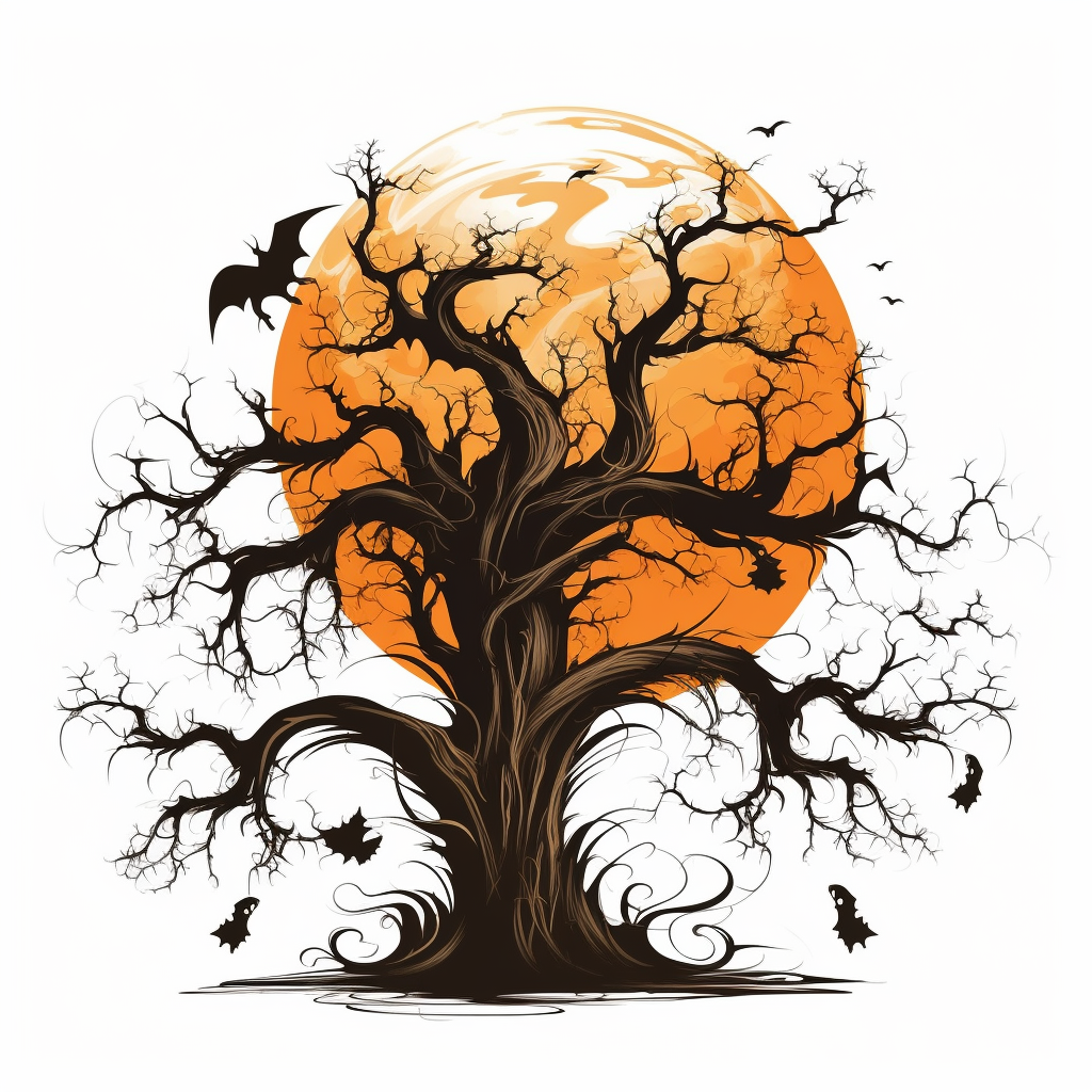 halloween trees cliparts
