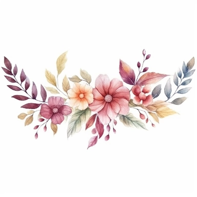 Design a dreamy watercolor clipart of a chinese-inspired garland made of fall foliage, berries, and dried flowers, perfect for adorning mantelsesign composition, hand-painted with soft and graceful brushstrokes. Draw inspiration from the artistic finesse of Ethereal Petals Watercolors for a refined and ethereal depiction. isolated on a white background, hand-drawn illustration, hand-painted watercolor texture, 16k UHD resolution, intricately detailed, sharp focal points, designed by Ana Victoria
