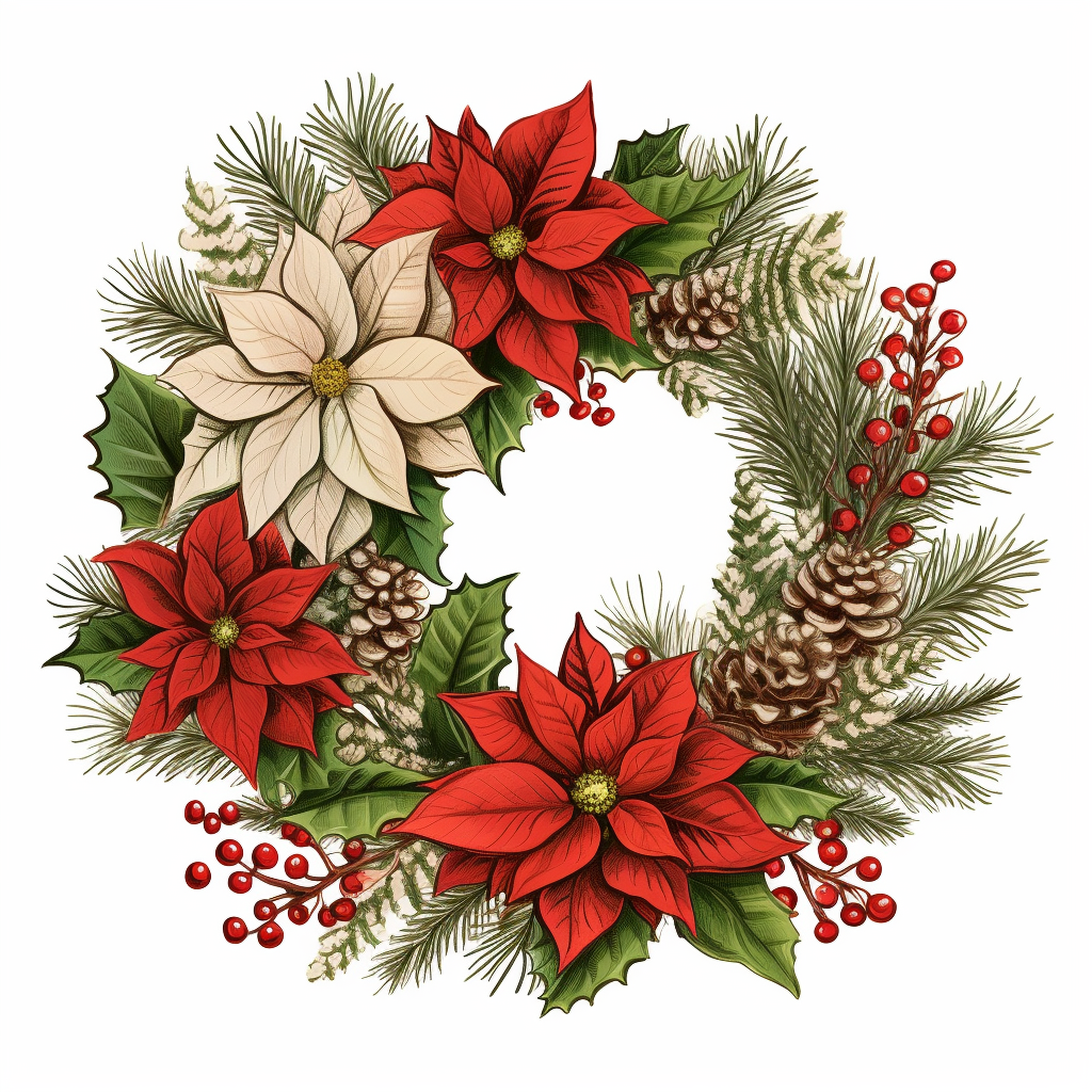 christmas poinsettia clipart