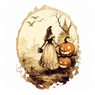 found, vintage, haloween, clipart, white background