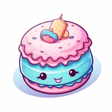 a kawaii macaroon clipart, white background