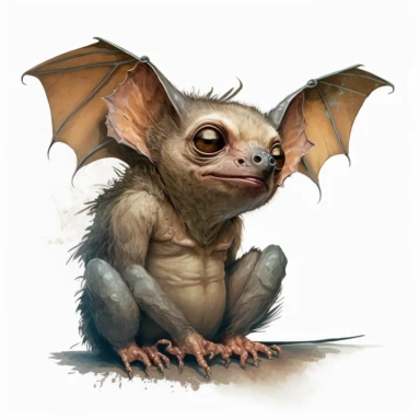 odd bat in the style of Jean-Baptiste Monge clipart