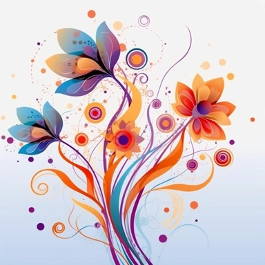 abstract flowers clip art