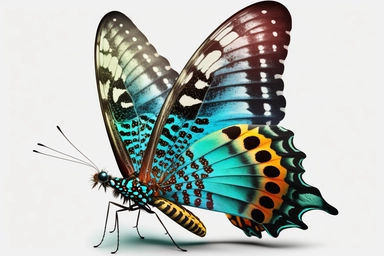 Butterfly half side, clipart, hd, on white background, spaced out