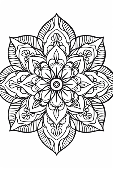 band Geometric mandala pattern,symmetrical,coloring page,clip art,minimalist style,ultra clear draw-lines,line art style for coloring book,white background,logo style,simple design with a lot of coloring space that's not cluttered,realistic design,fill colour white,stroke colour black,thick lines