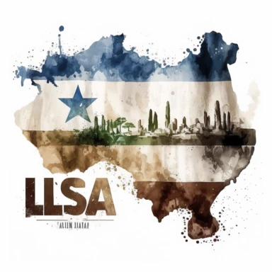 STATE OF ISRAEL IS ESTABLISHED in 1948 , in watercolor style clipart, darker tones, high contrast, white background