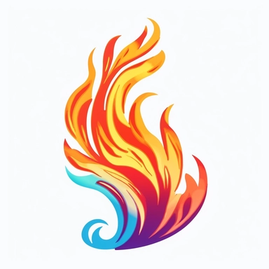 fire with colored flames clipart