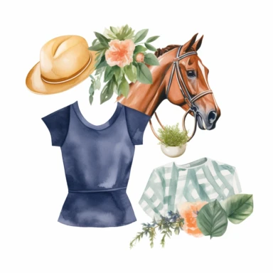 kentucky derby jersey, watercolor clipart, minimalist, isolated white background