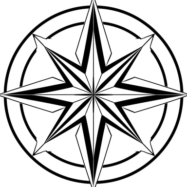 a black compass rose clipart with a white background
