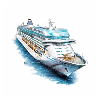 photorealistic cruise clipart,on white background with margins