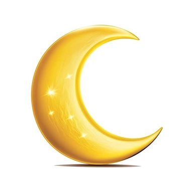 An illustration of a yellow glowing beautiful half moon against white background, outerglow, innerglow, fairytail style, white background, clipart, PNG pure white background, high resolution, best quality