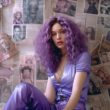 Amethyst Amaris art, astrology reading in the newspaper for aries, fifth house in astrology, neptune, uranus, capricorn, north node in capricorn, news paper clippings textile background with denim, allegory, allegory of light, Capo di tutti capi, french japanese, kanji script, photographer David LaChapelle, art dealers, toyen, dada, Alexander Mcqueen, Maison Margiela, John Galliano, ? evil eye bindi tattoo on forehead, ??‍♀️?‍♀️??‍♀️, ??, ??, uncolonized, theme Amethyst Amaris and japonisme, Sch