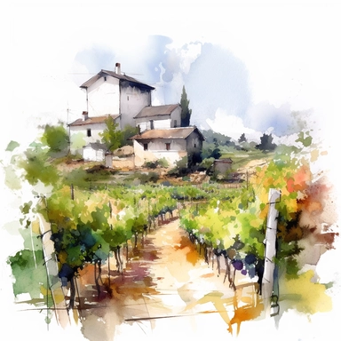 wineyard farm landspace clipart style,white background, High Quality clipart, no writting background, 4k, no writting, by Willem Haenraets