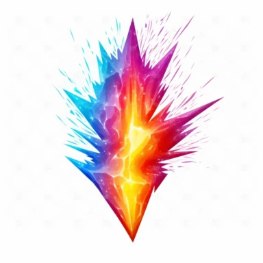 lightning rainbow Clipart, LGBT style, isolated on white background