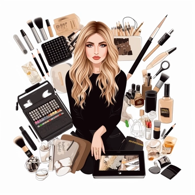 Boss Lady PNG Female Entrepreneur Clipart POD Scrapbook Planners Business Women Clipart, beauty therapist, make up artist, lash artist, illustration, realistic