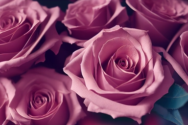 Rose bouquet with leaves border in pink and dark red, 6 flowers arrangement for wedding, anniversary graphic element decoration clip art .highly detailed, realistic, photo realistic, octane render, 4K, 8K, UHD, hyper detailed