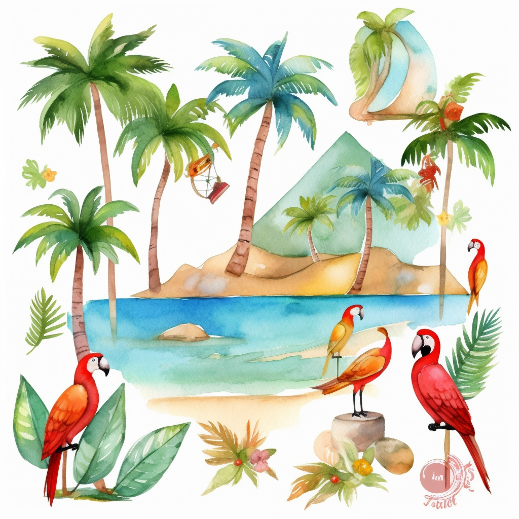 beach set cliparts