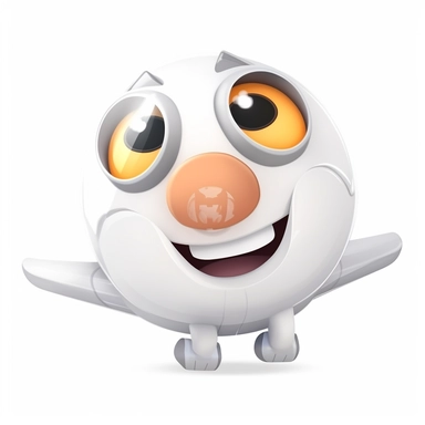 fantasy happy cute airplane face, cartoon, clipart, mascot, isolated on white background
