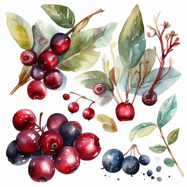 cranberries clipart watercolor jucy