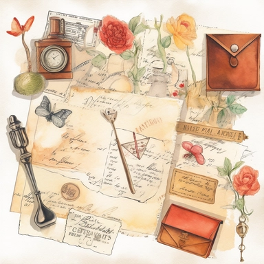 watercolor, hyper realistic, white background, white margins, 16k, ultra detailed clipart, cut out image, hand-drawn, whimsical some vintage envelope, Use a warm color palette and add details like handwritten notes and postage stamps for an authentic look.