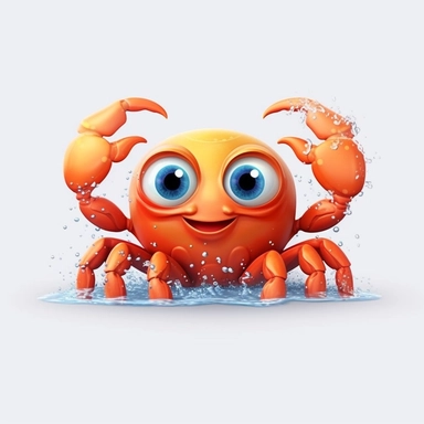 cute crab, clipart, on white background