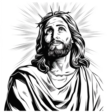 jesus christ clipart, simple, black and white