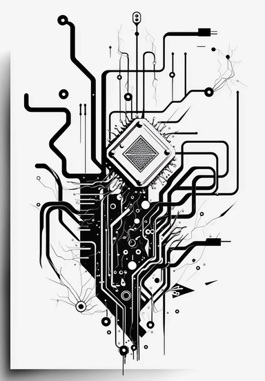 computer components diagram clipart electrical schematic, in the style of stylistic abstraction, futurism influence, tagging-like marks, poured, tattoo-inspired, #screenshotsaturday, rtx on