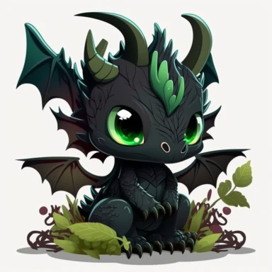 maleficent dragon, chibi, clipart